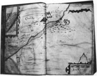 Fig.3 Carrickmacross, from Thomas Raven's survey of Essex estate, County Monaghan 1634-5. Note the cluster of cabins, center right. (Courtesy of Marquis of Bath)