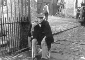 Film director John Huston on location in Ireland—one of several interviews in the film. (Soda Pictures)