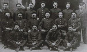 Fire chief Capt. Alfred J. Hutson (back row, left) and members of Cork Fire Brigade c. 1920.